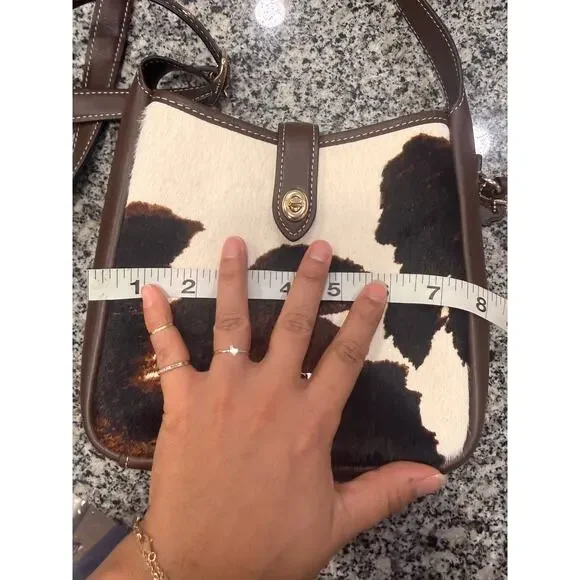 Stylish Coach Hadley Cow Print Convertible Crossbody Bag - Picture 7 of 11